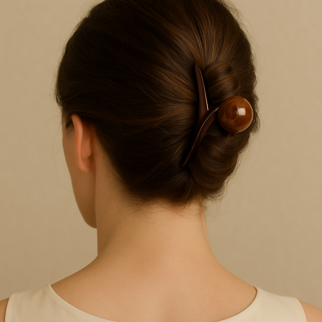 Elegante luxe haarclip met decoratieve bol