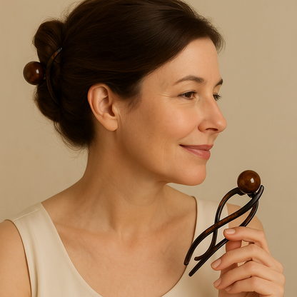Elegante luxe haarclip met decoratieve bol