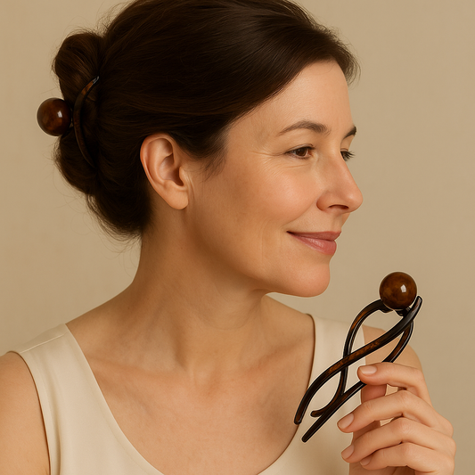 Elegante luxe haarclip met decoratieve bol